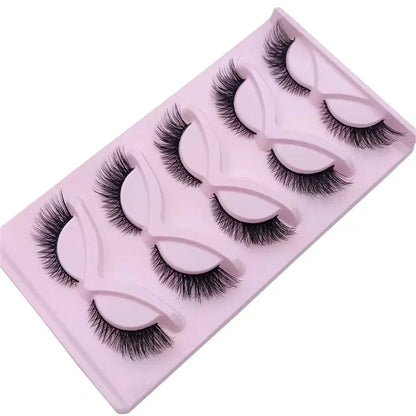 5 Pairs Cat Eyelashes Faux Mink Fox Eyelash Winged Fluffy Fake Lashes Maquiagem Natural Long Faux Cils Makeup