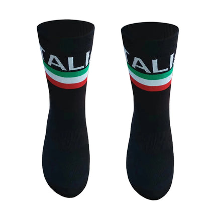 2 Pairs ITALIA Team Sporting Socks Men Women Fashion Breathable  Bike Socks Quick-dry Outdoor Running Football Socks