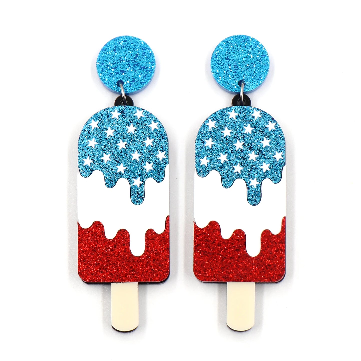 4th of July Independence Day Popsicle Dangle Earrings American Statement Acrylic Jewelry For Women