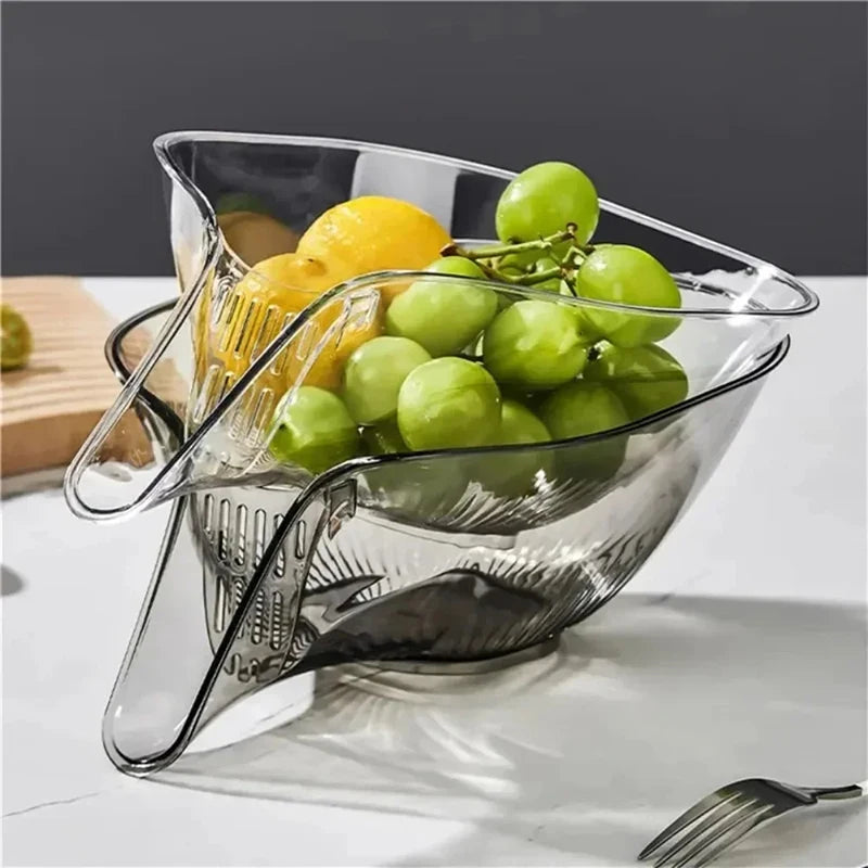 Washing Drain Basket Home Vegetable Basin Kitchen Washing Fruit Plate Multifunctional Cleaning Gadget Kitchen Drainage Basket