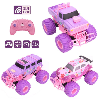 JJRC Pink RC electric off-road car big wheel fast purple truck remote control girls toys for kids