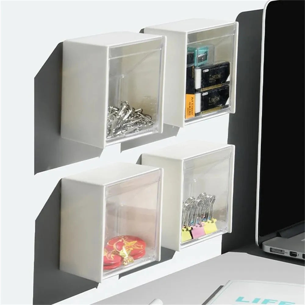 1/2pcs Plastic Wall Mounted Storage Boxes Dustproof Bathroom Organizer for Cotton Swabs Makeup Adaptive Small Jewelry Holder Box