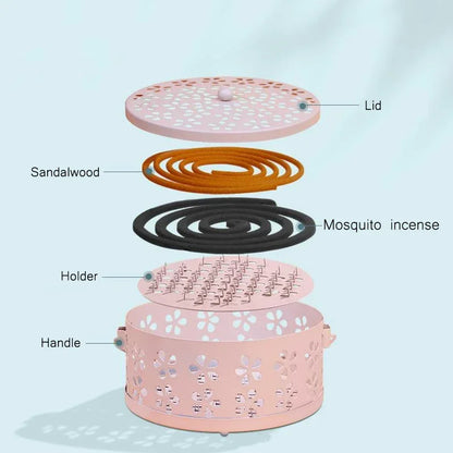 Portable Mosquito Coil Tray Holder Home Insect Repellent Anti-fire Sandalwood Incense Burner Box Anti-Mosquito Supplies