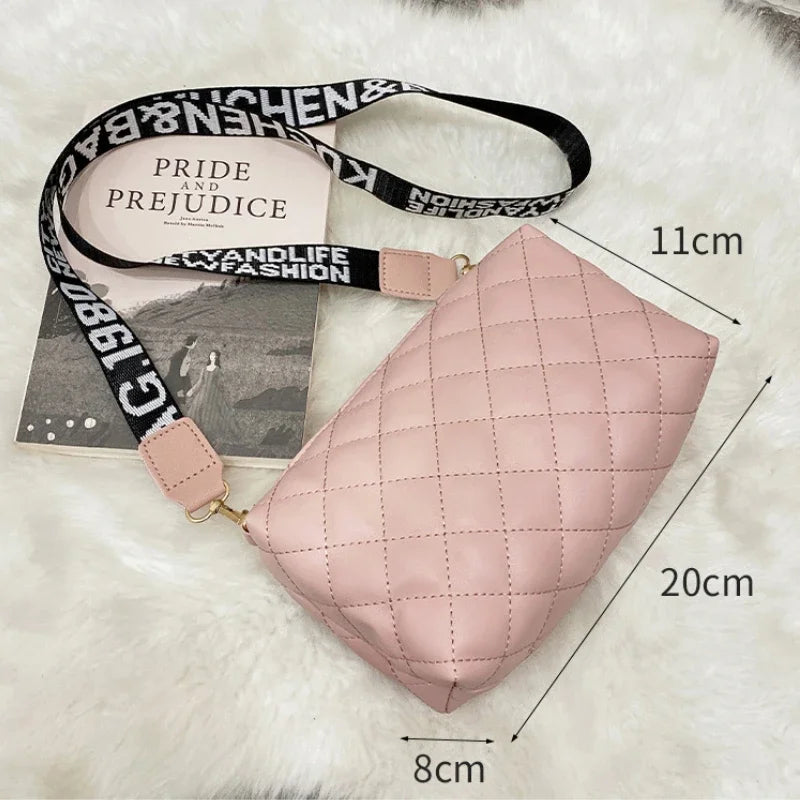 2023 Small Messenger Bag for Women Trend Lingge Embroidery Camera Female Fashion Ladies Shoulder Crossbody Bags Mobile Phone Bag