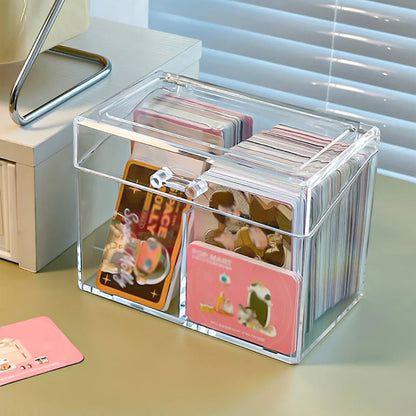 Compartment Flip Box Acrylic Transparent Display Box Blind Box Card New Photocard Storage Box Photo Card Organizer