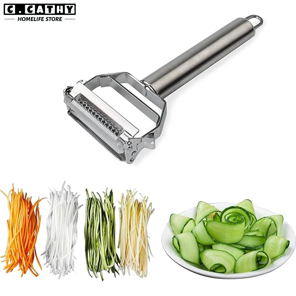 Double-Sided Vegetable Peeler Grater Julienne Peeler Slice Stainless Steel Potato Cucumber Apple Fruit Melon Kitchen Tool