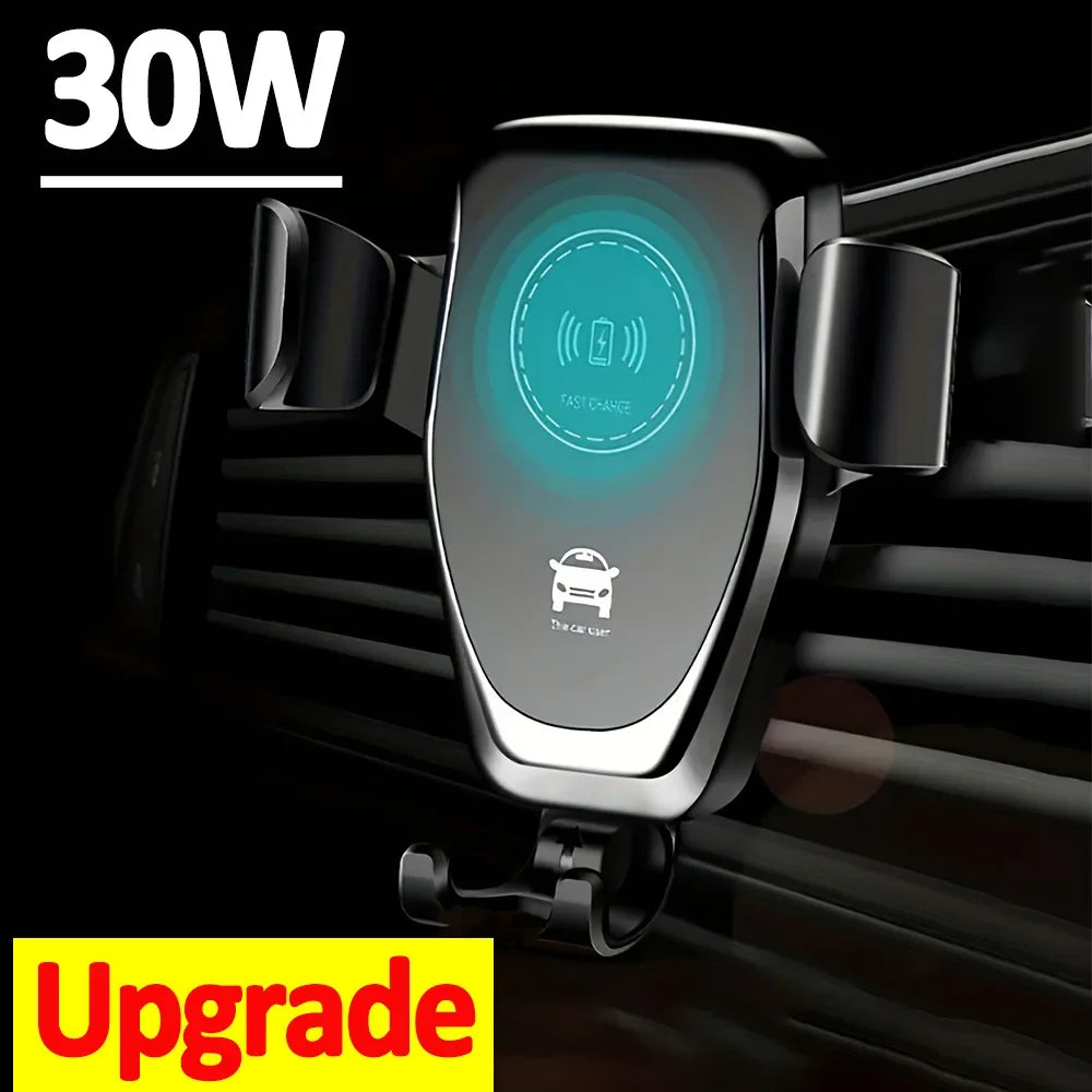 30W Wireless Charger Fast Car For iPhone15 14 13 12 11Pro XS Max XR X Samsung Xiaomi Wireless Charging Phone Car Holder Chargers