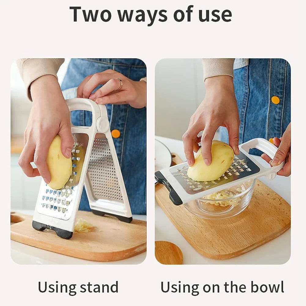 Foldable Cheese Graters, Detachable Handheld 2 Sided Ginger Shredder, Good Grip Cutting Board Tool, Kitchen Mini Planer