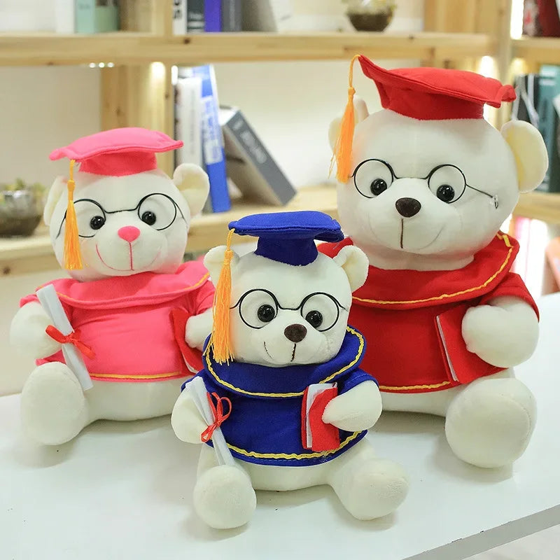 1pc 18cm Cute Graduate Dr. Bear Plush Toy Stuffed Teddy Bear kawaii Toys for Kid Funny Graduation Gift for baby Home Decorate