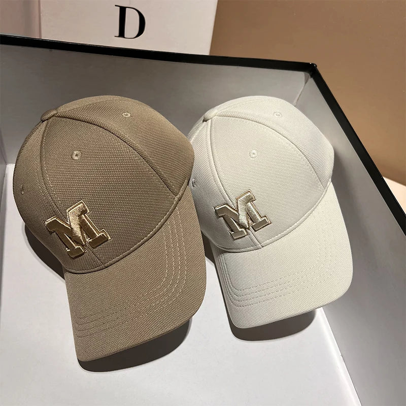 Unisex baseball cap kpop three-dimensional embroidery M letter Snapback Bone breathable deepening design chapeau femme