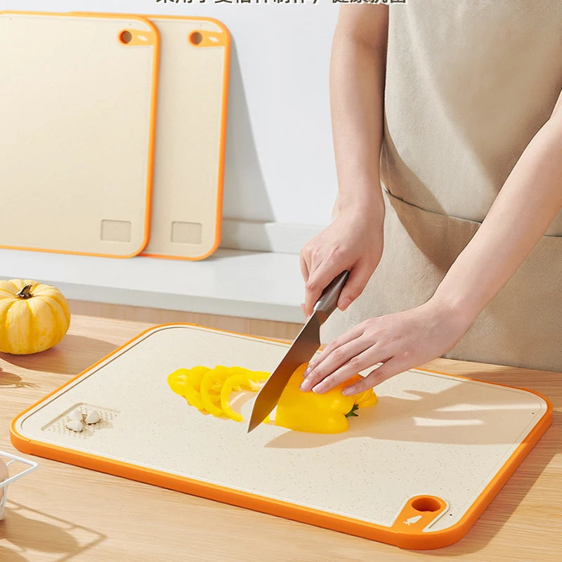 Household Antibacterial Anti-mould Cutting Board Kitchen Plastic Double Sided Board For Fruits Vegetables Meat