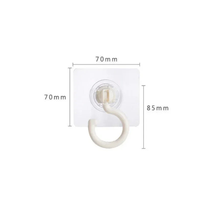 1/3/5pcs Rotatable Hooks Adhesive Hook Ceiling Strong Bearing Stick Rack Kitchen Wall Key Hanger Bathroom Kitchen  Door Hook Up