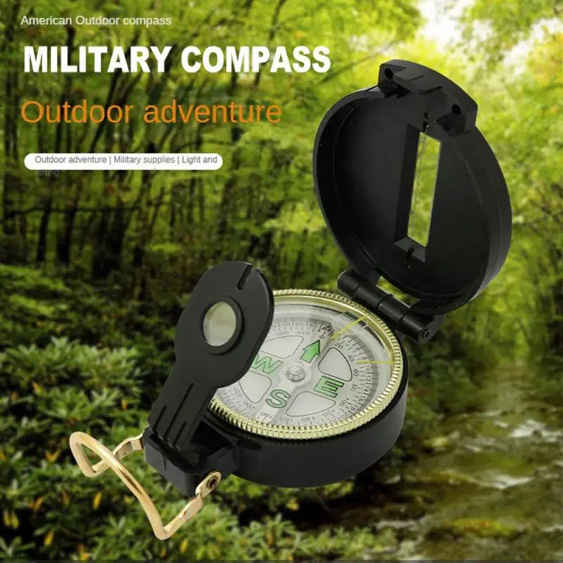 Portable Army Green Folding Lens Compass Metal Military Marching Lensatic Camping Compass Guide New Hot Selling