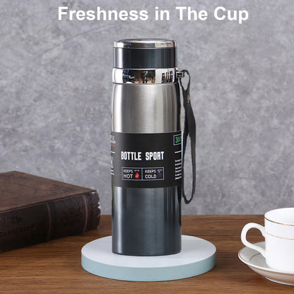 1000 ML Large Capacity Stainless Steel Thermos Portable Vacuum Flask Insulated Tumbler with Rope Travel Thermal Bottle Drinkware