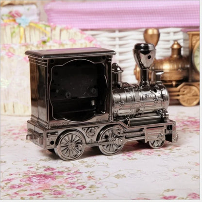 Fashion Personality Lastic Model Clock Retro Nostalgic Locomotive Alarm Clock Decoration Creative Home Gift Alarm Clock