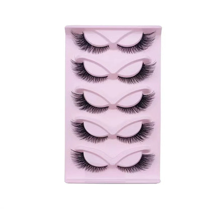 5 Pairs Cat Eyelashes Faux Mink Fox Eyelash Winged Fluffy Fake Lashes Maquiagem Natural Long Faux Cils Makeup