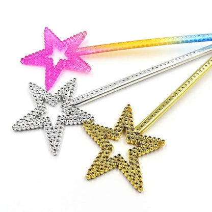 5Pcs Fairy Wand Fine Workmanship Star Shape Wands Durable Dress Up Props For Festival Party Decoration