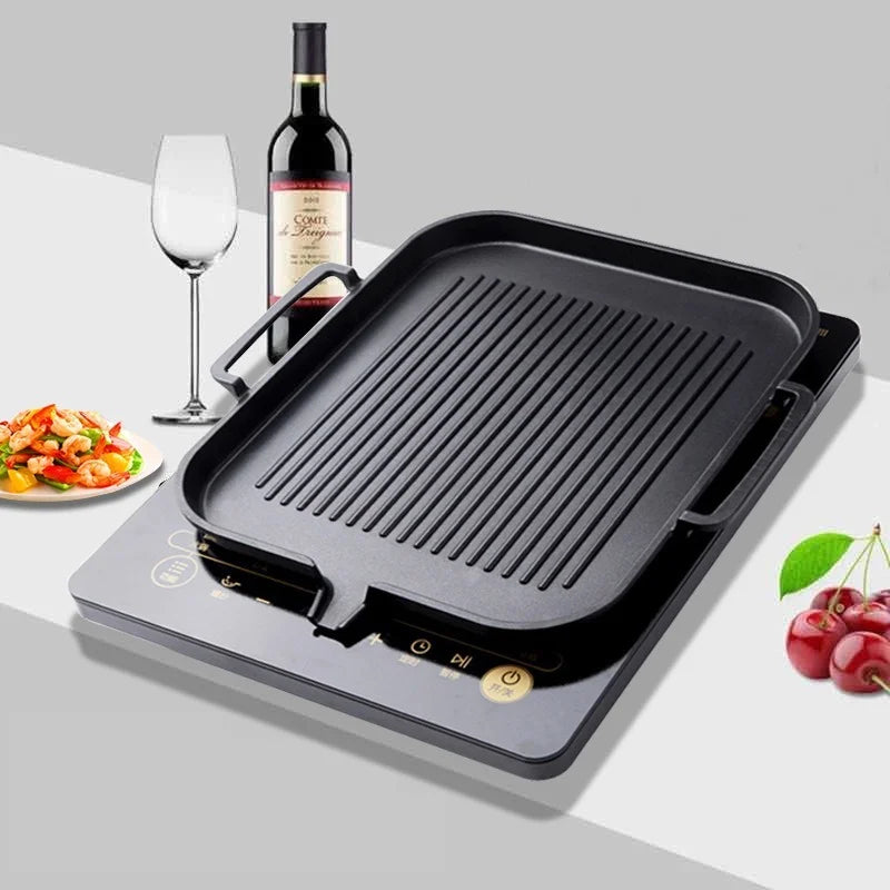 Aluminum Frying Pan Non-stick Barbecue Frying Pan Korean BBQ Tray Square Barbecue Grill Tray Kitchen Cooking Cookware