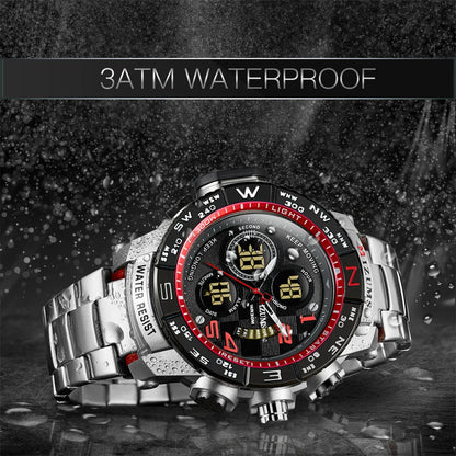 Men's Sport Watches Top Brand Luxury Steel Strap Digital Led Electronic Waterproof Wristwatch Military Clock Relogio Masculino