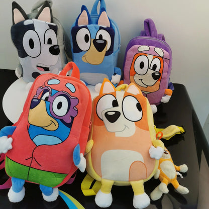 Moose Bluey Kindergarten Children Schoolbag Cartoon Bluey Family Plush Backpack Picnic And Travel Photo Snack Bag Children Gifts