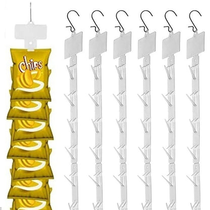 Food Storage Hanging Strips with Hooks Universal Convenience Store Shelf Plastic Food Display Hanger Hook Merchandising Strips