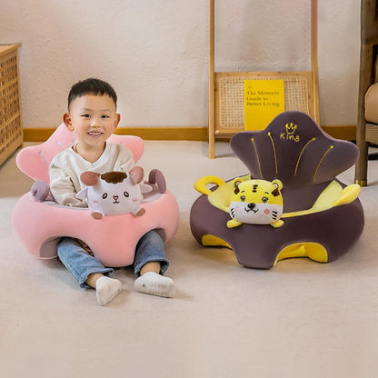 Baby Sofa Support Seat Cover Plush Chair Learn To Sit Comfortable Cartoon Toddler Nest Puff Wash No Stuffing Cradle