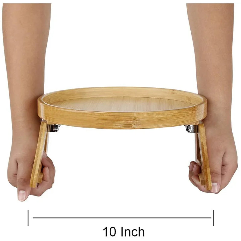 Sofa Tray Table Sofa Armrest Clip-On Tray Natural Bamboo Sofa Tray Practical TV Snack Tray for Remote Control Coffee Snacks