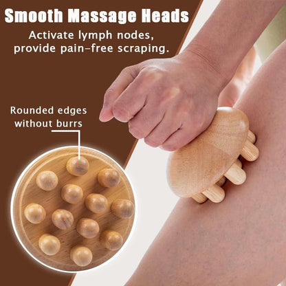 Mushroom Shape Massager | Manual Wood Therapy Massage Tool for Body Shaping, Colombian Maderoterapia,Lymphatic Drainage Massager