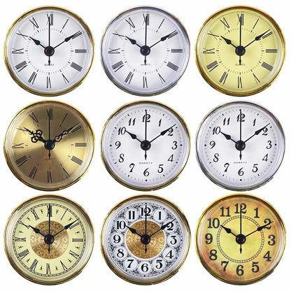 MCDFL Round Clock Insert Arabic Numeral Quartz Movement Roman Bedside Antique Watch Desk Decoration Table DIY Parts 70mm 2.8inch