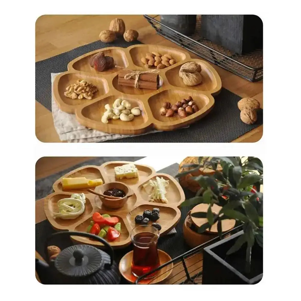 Bamboo Round Rotating Tray Fruit Nut Storage Tray Resin Mold Dishes Partition Plate DIY Crafts Home Decorations