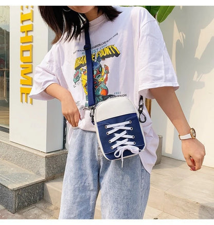 Women Shoulder Bag Luxury Designer Handbag 2023 Fashion Canvas Crossbody Bag Personality Shoes Shape Messenger Bag Funny Handbag