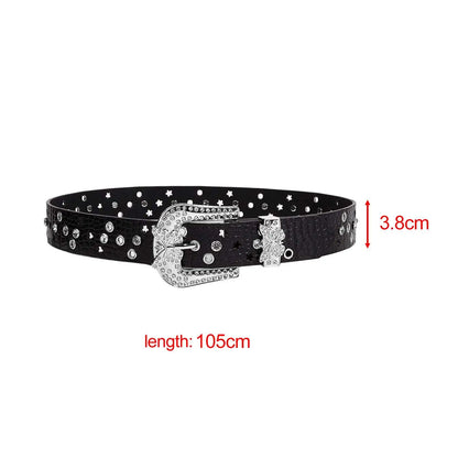 Womens Waist Belt Adjustable Metal Buckle Belt for Jeans Trouser Night Club