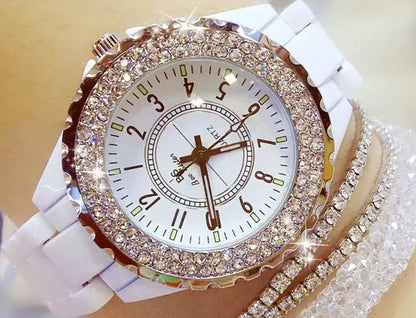 Diamond Watches Woman 2023 Famous Brand Black Ceramic Watch Women Strap Women's Wristwatch Rhinestone Women Wrist Watches