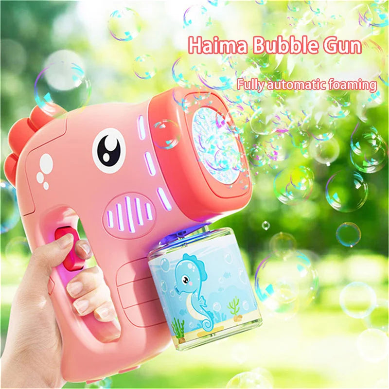 Haima Blowing Bubble Machine Children's Toy Fully Automatic Parent-child Outdoor Play Tool without Battery and Bubble Water