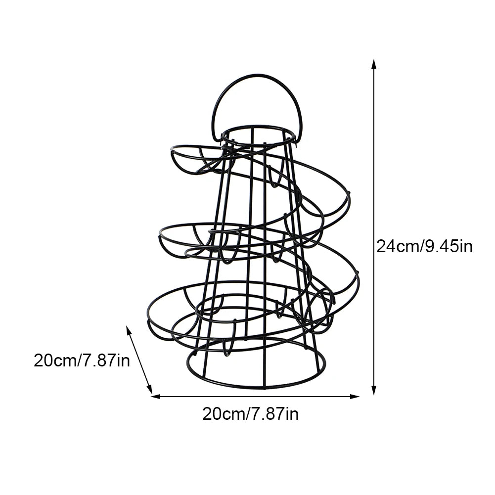 Kitchen Supplies MetalSkelter Space Saving Dispenser Storage Organizer Decorative 360 Degree Spiral DesignStanding