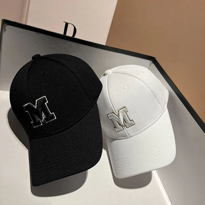 Unisex baseball cap kpop three-dimensional embroidery M letter Snapback Bone breathable deepening design chapeau femme