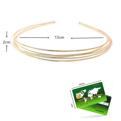 New Thin Gold Color Headbands Women Multilayer Alloy Hair Hoop Double Root Metal Hair Bands Hair Accessories Smooth Head Hoop