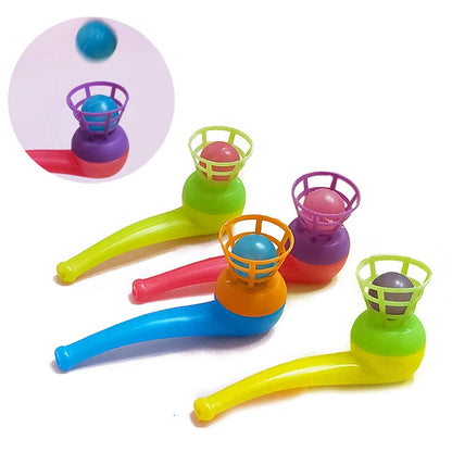 10Pcs Plastic Pipe Blowing Ball Toys For Kids Outdoor Sports Games Balance Training Learning Toys Children Funny Gifts