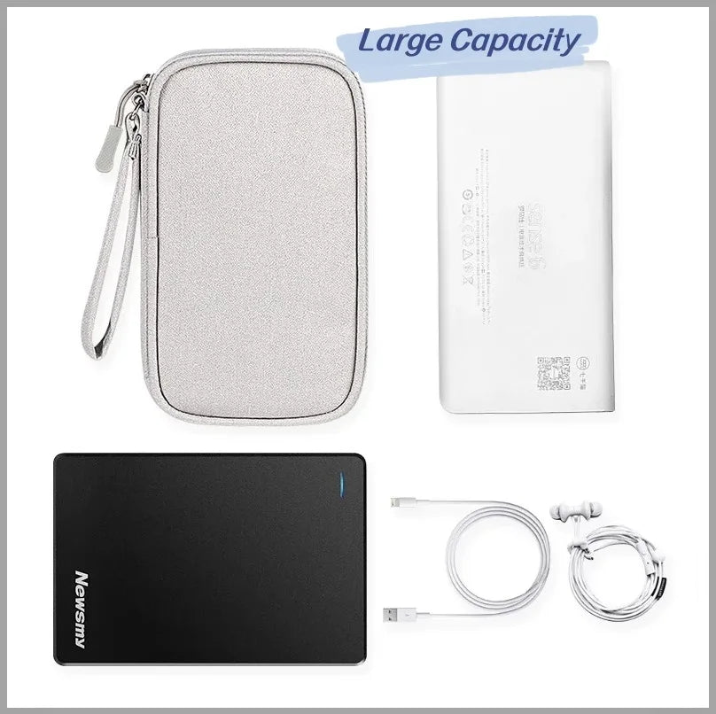 Travel Organizer Electronics Accessories Carrying Bag Portable Waterproof Single Layers Storage for Cable Hard Disk Power Bank