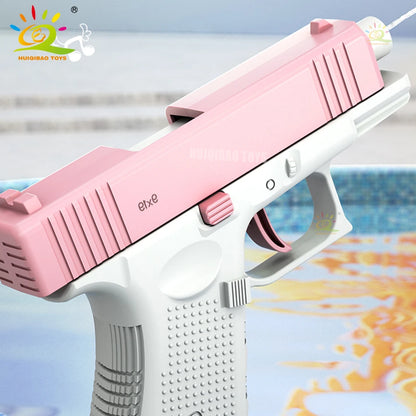 HUIQIBAO Manual Water Gun Portable Summer Beach Outdoor Play Pistol Fight Powerful Weapon Toys for Children Boys Kids Adult Game