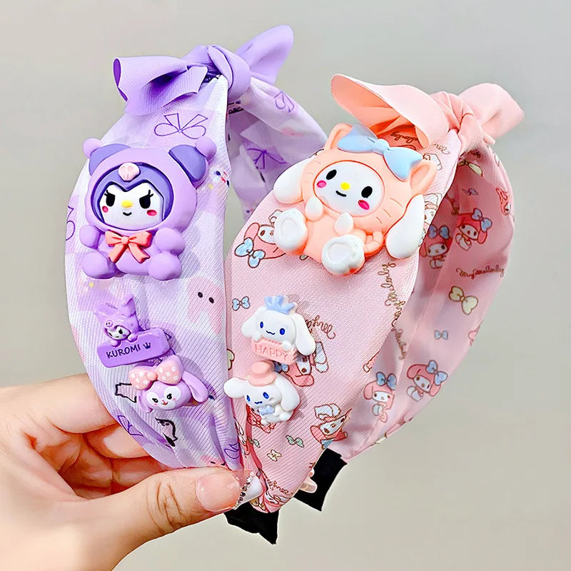 Anime Sanrio Kawaii Hair Band My Melody Cute Children's Headband Cartoon Cinnamoroll Wash Face Band Hair Accessories Kids Gifts