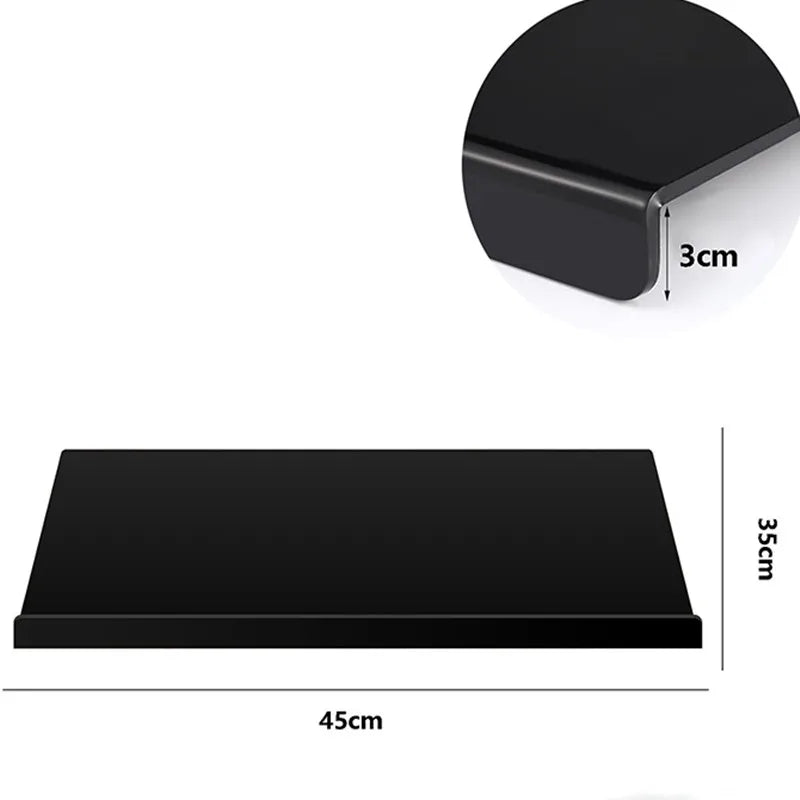 Acrylic Black Cutting Board With Lip Anti-slip Kitchen Cutting Transparent Chopping Boards Countertop Protector Kitchen Gadget