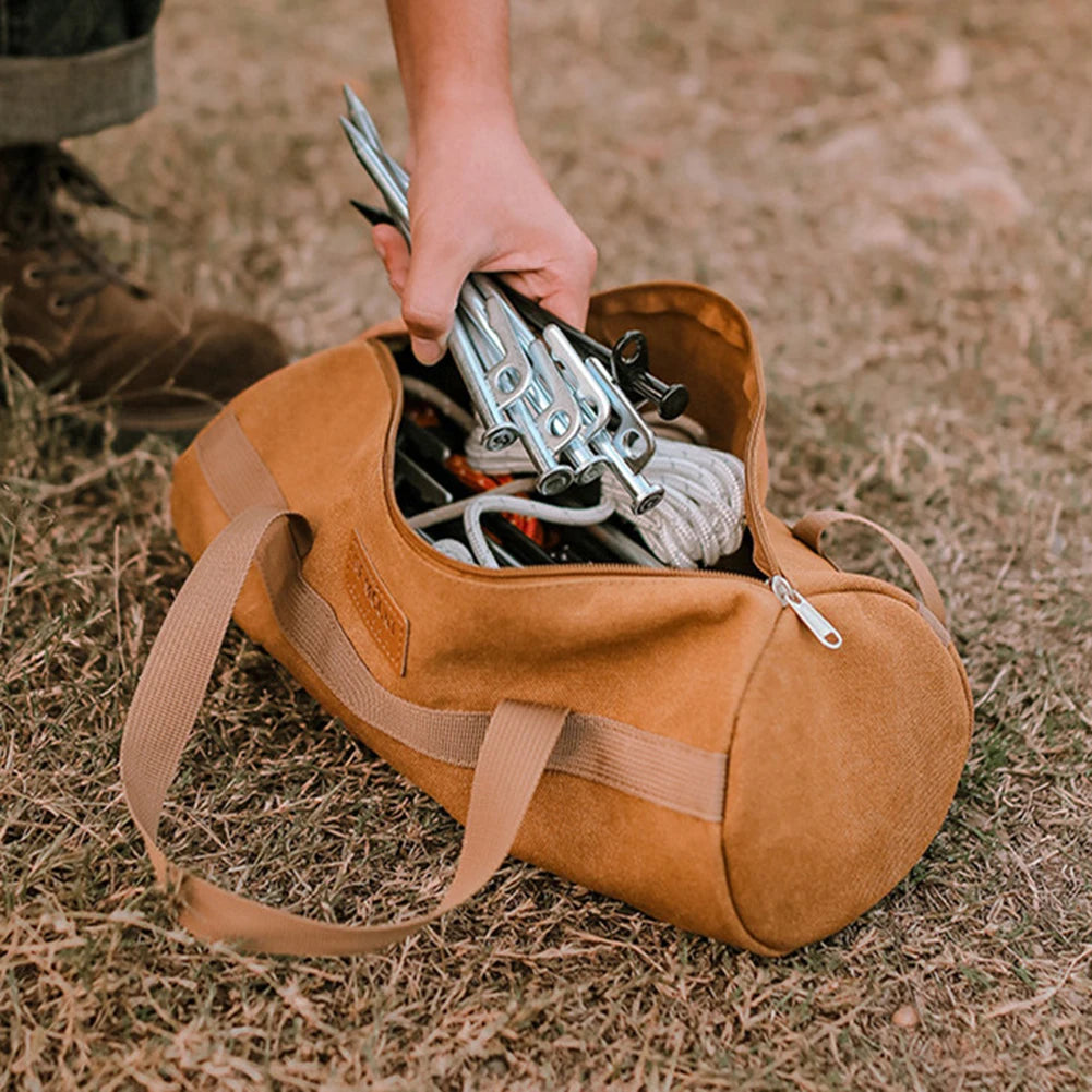 Hand-held Tent Pegs Storage Bag Pouch Multifunctional Large Capacity Organizer For Camping Backpack