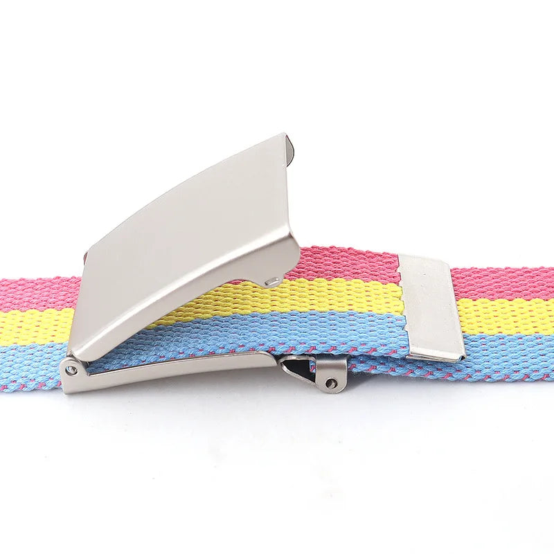 3.8cm Rainbow Striped Military Tactical Belt Unisex Luxury Brand Design High Quality Slim Belt Fashion Casual Jeans Accessories