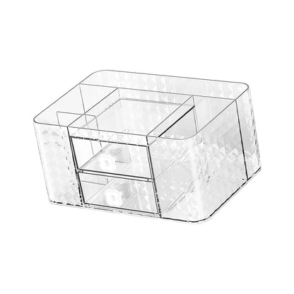 Desk Organizers and Accessories Pen Holder with Sliding Drawer Transparent Cosmetic Makeup Vanity Organizer Box for Dresser