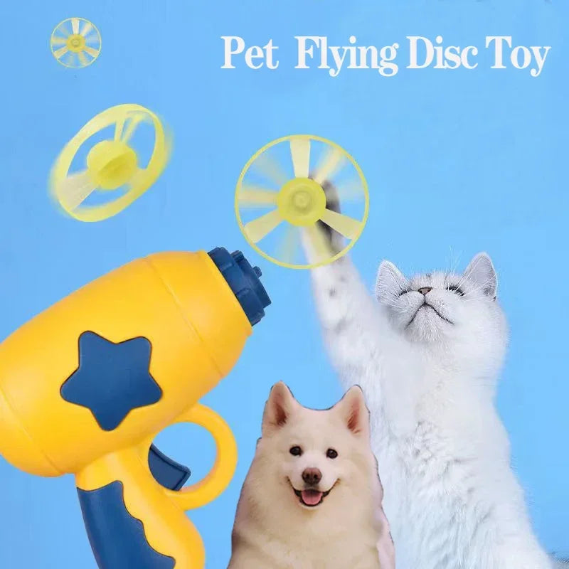 New Funny Cat Toy Interactive Play Pet Training Toy Mini Flying Disc Windmill Catapult Pet Toys Cat Dog Chewing Playing Supplies