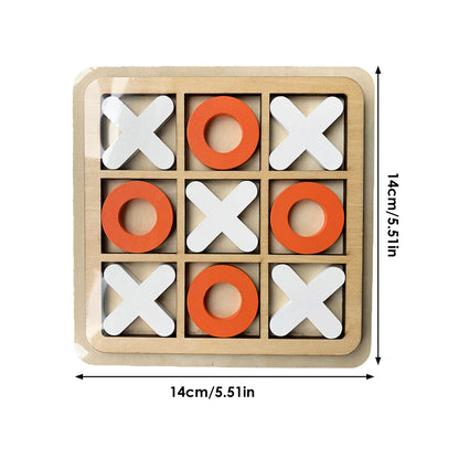 Camping Tic-Tac-Toe Game Mini Tabletop Wooden Board Game Competitive X O Blocks For Coffee Table Decor Party Games Kids Gift