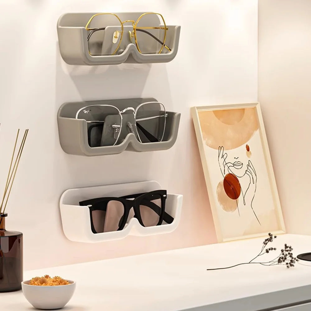 1pc Wall-Mounted Glasses Display Rack Sunglasses Organizer Box Cabinet Glasses Storage Box Bedroom Glasses Display Accessories