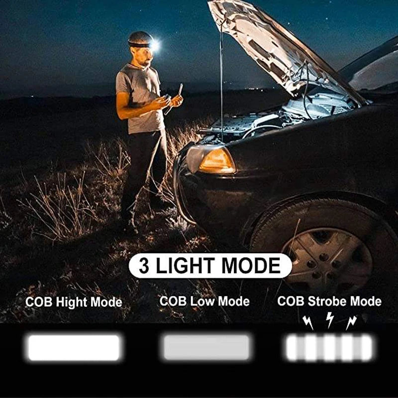 Mini Headlight COB LED Headlamp 3 Modes Waterproof Headlight Head Flashlight Torch Lanterna For Outdoor Camping Night Fishing