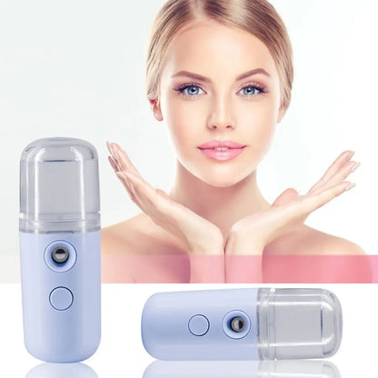 Portable Hydrating Sprayer Beauty Spray Instrument Handheld Face Air Humidifier USB Rechargeable Nano Water Alcohol Spray Bottle